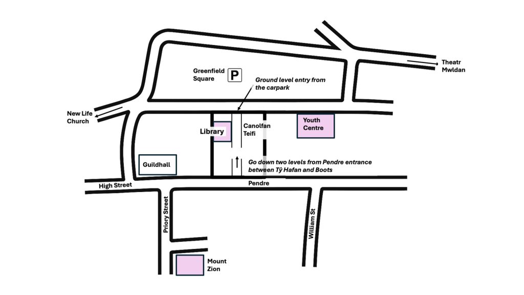 Location map for the West Wales School of Mission Library